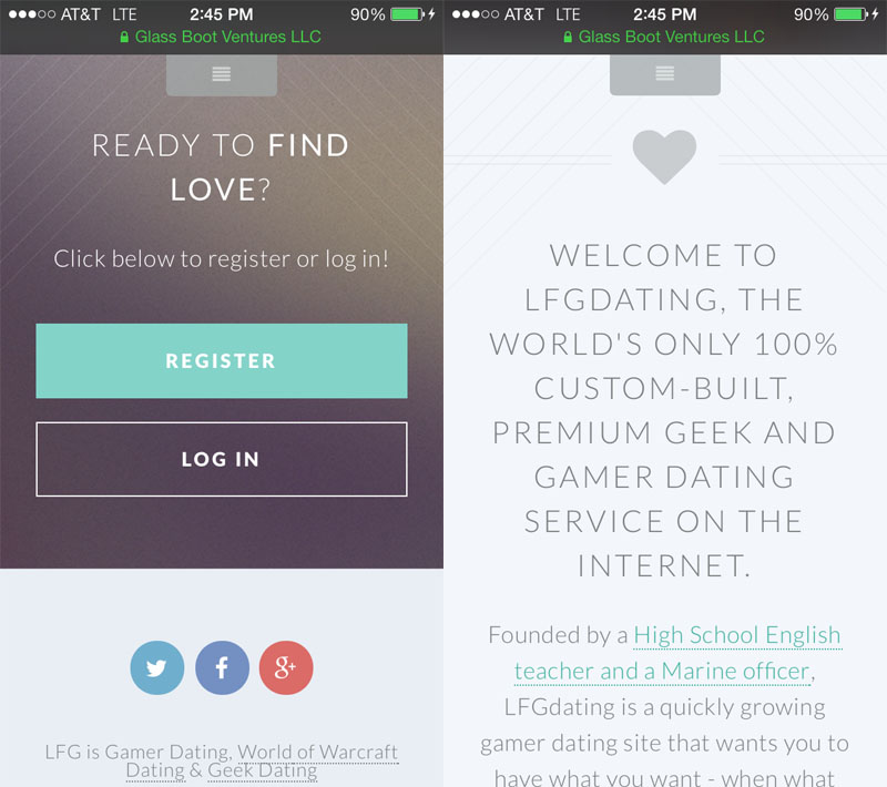 #Responsive #GamerDatingApp