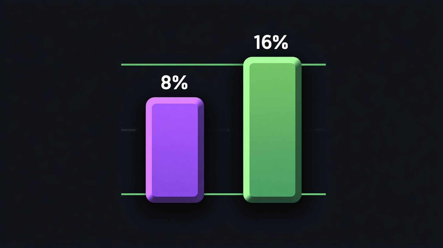 Bar chart showing Tinder and Bumble paying user decline 2024-2025, purple and green brand colors, source labeled